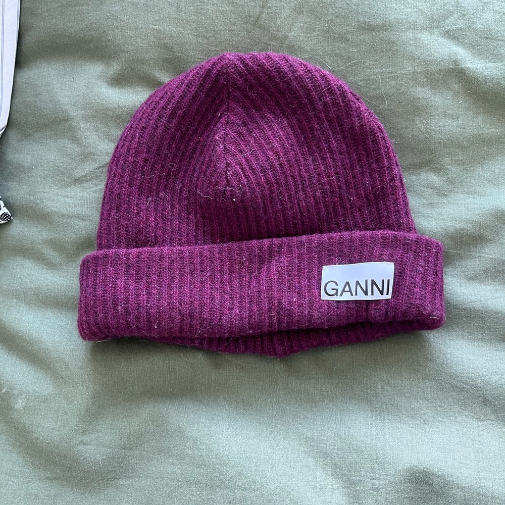 Ganni wool beanie hat
